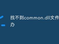 找不到common.dll文件怎么办-路由网