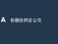 有哪些网安公司-路由网