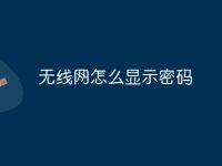 无线网怎么显示密码-路由网