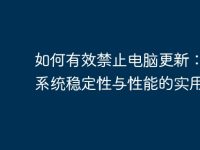 如何有效禁止电脑更新:提升系统稳定性与性能的实用指南-路由网