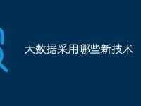 大数据采用哪些新技术-路由网