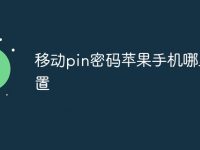 移动pin密码苹果手机哪里设置-路由网