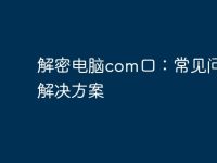 解密电脑com口:常见问题及解决方案-路由网
