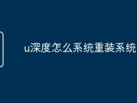 u深度怎么系统重装系统-路由网