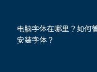 电脑字体在哪里？如何管理和安装字体？-路由网
