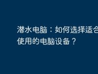 潜水电脑:如何选择适合水下使用的电脑设备?-路由网