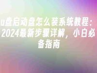 u盘启动盘怎么装系统教程:2024最新步骤详解,小白必备指南-路由网