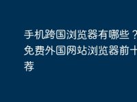 手机跨国浏览器有哪些?手机免费外国网站浏览器前十名推荐-路由网