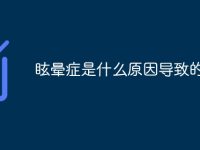 眩晕症是什么原因导致的-路由网