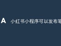 小红书小程序可以发布笔记吗-路由网