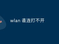 wlan 直连打不开-路由网