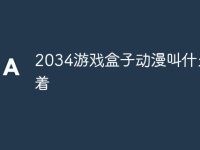 2034游戏盒子动漫叫什么来着-路由网