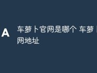 车萝卜官网是哪个 车萝卜官网地址-路由网