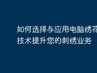 如何选择与应用电脑绣花加工技术提升您的刺绣业务-路由网