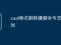 cad格式刷快捷键命令怎么添加-路由网