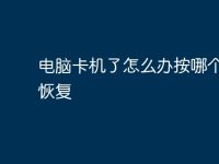 电脑卡机了怎么办按哪个键才恢复-路由网