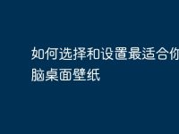 如何选择和设置最适合你的电脑桌面壁纸-路由网