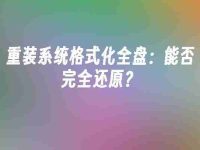 重装系统格式化全盘:能否完全还原?-路由网