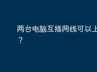 两台电脑互插网线可以上网吗?-路由网