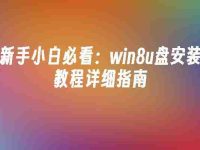新手小白必看:win8u盘安装教程详细指南-路由网