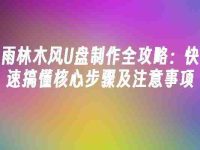 雨林木风U盘制作全攻略:快速搞懂核心步骤及注意事项-路由网