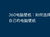360电脑壁纸:如何选择适合自己的电脑壁纸-路由网