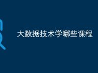 大数据技术学哪些课程-路由网
