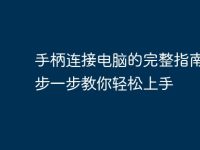 手柄连接电脑的完整指南:一步一步教你轻松上手-路由网