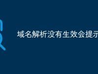 域名解析没有生效会提示什么-路由网