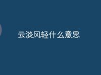 云淡风轻什么意思-路由网