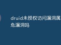 druid未授权访问漏洞属于高危漏洞吗-路由网