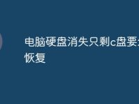电脑硬盘消失只剩c盘要怎么恢复-路由网