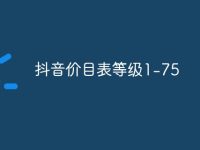 抖音价目表等级1-75-路由网