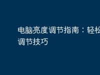 电脑亮度调节指南:轻松掌握调节技巧-路由网