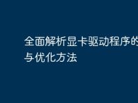 全面解析显卡驱动程序的安装与优化方法-路由网