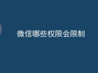 微信哪些权限会限制-路由网