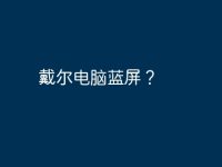 戴尔电脑蓝屏？-路由网