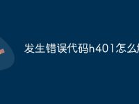 发生错误代码h401怎么解决-路由网