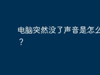 电脑突然没了声音是怎么回事?-路由网