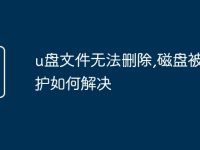 u盘文件无法删除,磁盘被写保护如何解决-路由网