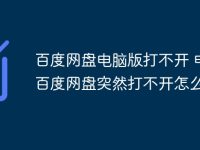 百度网盘电脑版打不开 电脑百度网盘突然打不开怎么办-路由网