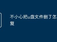 不小心把u盘文件删了怎么恢复-路由网