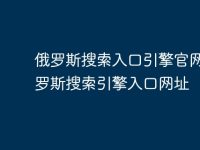 俄罗斯搜索入口引擎官网 俄罗斯搜索引擎入口网址-路由网