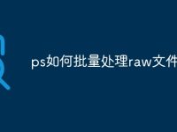 ps如何批量处理raw文件-路由网