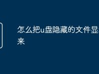 怎么把u盘隐藏的文件显示出来-路由网