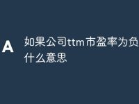如果公司ttm市盈率为负数是什么意思-路由网