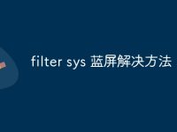 filter sys 蓝屏解决方法-路由网