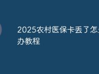 2025农村医保卡丢了怎么补办教程-路由网