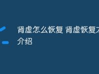 肾虚怎么恢复 肾虚恢复方法介绍-路由网
