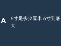 6寸是多少厘米 6寸到底有多大-路由网